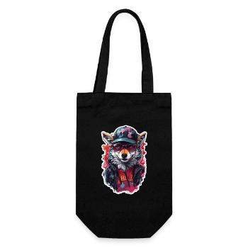 Wolf Cool Cool avec casquette et lunettes colorées - Sac à bouteille - noir - Devant