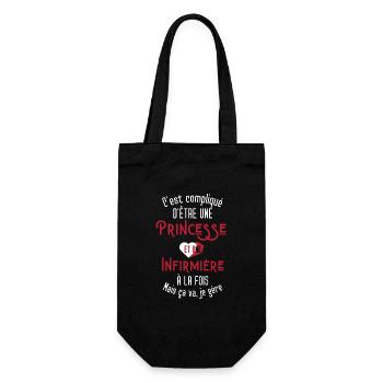 C'est compliqué d'être Une Princesse et Infirmière - Sac à bouteille - noir - Devant