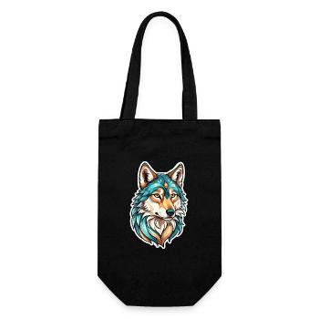Wolf Fantasy Illustration - Gift Bag for Bottles - black - Front