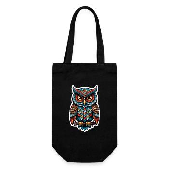 Hibou Néo Traditionnel - Sac à bouteille - noir - Devant