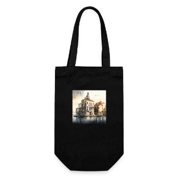 Venice Aquarell Gondolas - Gift Bag for Bottles - black - Front