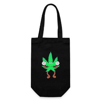 Der Bloom - Weed Cannabis Stoned Hanf Marihuana - Geschenkbeutel für Flaschen - Schwarz - Vorne