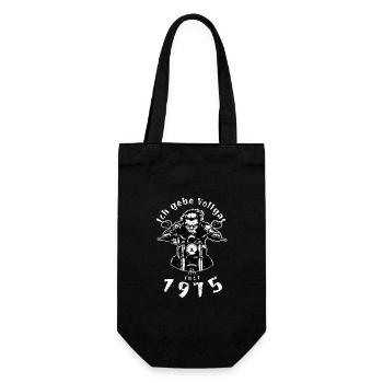 50. Geburtstag Ich gebe Vollgas seit 07/1975 - Geschenkbeutel für Flaschen - Schwarz - Vorne