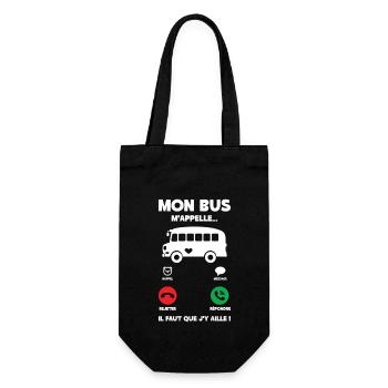 Mein Bus ruft mich | Busfahrer nehmen - Geschenkbeutel für Flaschen - Schwarz - Vorne
