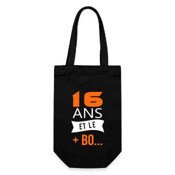 16 ans anniversaire 16 ans et le plus beau - Sac à bouteille - noir - Devant