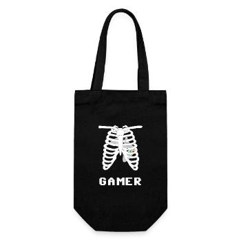 Pixel Gamer Truhe - Geschenkbeutel für Flaschen - Schwarz - Vorne