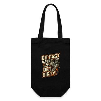 Ride Fast, Get Dirty - Motocross Saying - Gift Bag for Bottles - black - Front