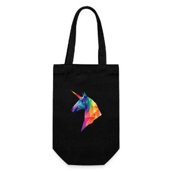 Unicorn Low Poly Art Logo Design Colorful - Gift Bag for Bottles - black - Front