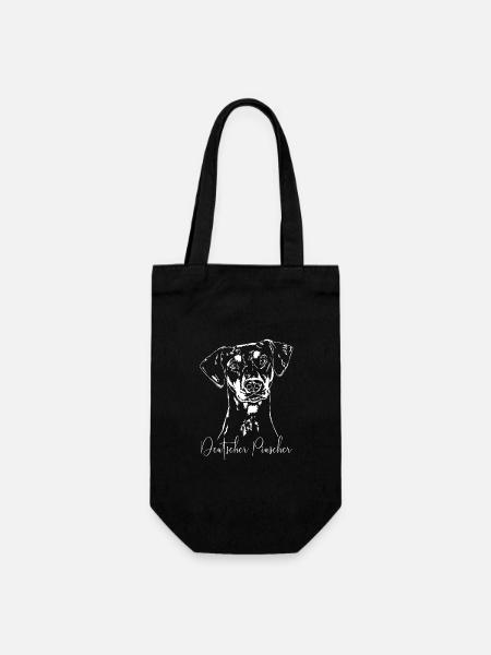 DEUTSCHER PINSCHER Hund Hunde Wilsigns Hunderasse - Geschenkbeutel für Flaschen - Schwarz