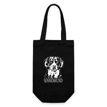 Entlebucher Sennenhund Portrait Hunde Wilsigns - Geschenkbeutel für Flaschen - Schwarz - Vorne