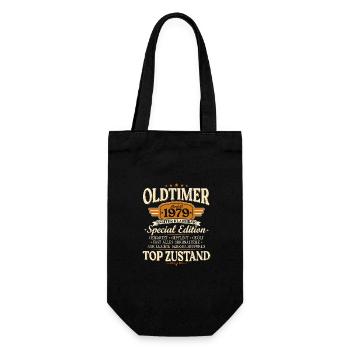 Oldtimer 1979 Jahrgang geboren Geburtstag Geschenk - Geschenkbeutel für Flaschen - Schwarz - Vorne