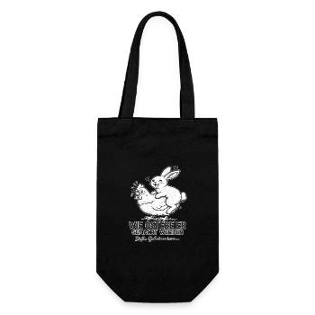 Osterhase und Hühnchen Duo - Geschenkbeutel für Flaschen - Schwarz - Vorne