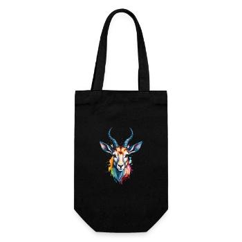 Antilope Bunter Vogel Cooles Aquarell - Geschenkbeutel für Flaschen - Schwarz - Vorne