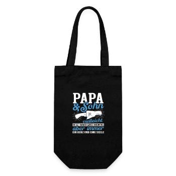 Papa und Sohn - Geschenkbeutel für Flaschen - Schwarz - Vorne