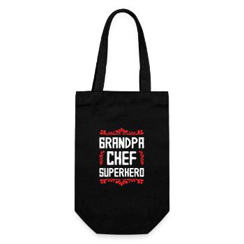 Grand-père chef super-héros - Sac à bouteille - noir - Devant