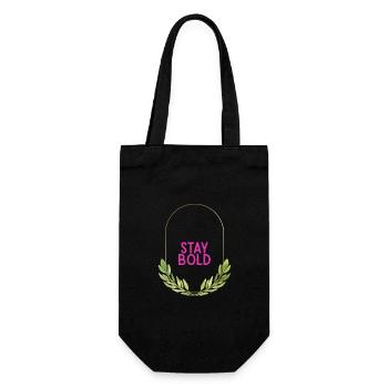 Stay Bold Leaf Wreath Motif - Gift Bag for Bottles - black - Front