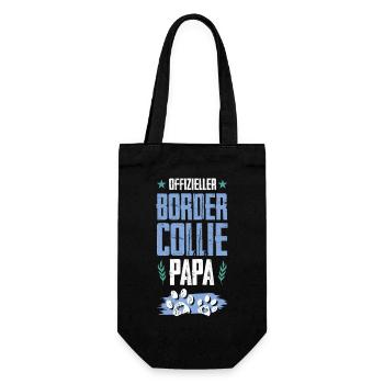 border collie dogs dad - Gift Bag for Bottles - black - Front