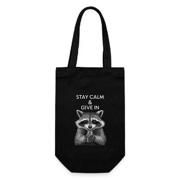 Mème raton laveur - Sac à bouteille - noir - Devant