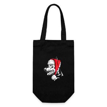 Santa Dobermann Weihnachten Hunde Wilsigns - Geschenkbeutel für Flaschen - Schwarz - Vorne