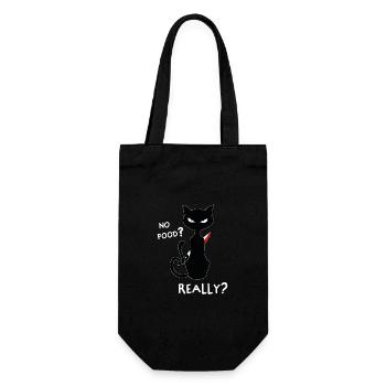 Kein Essen? Schwarze Katze lustiges Shirt Design - Geschenkbeutel für Flaschen - Schwarz - Vorne