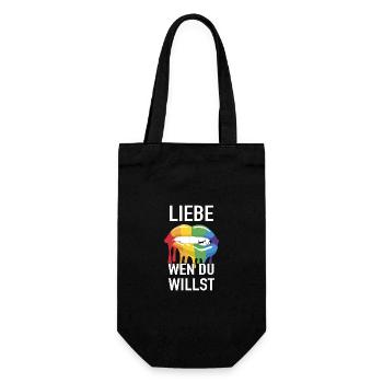 LGBTQ Schwul Lesbisch Bi Queer Trans CSD - Geschenkbeutel für Flaschen - Schwarz - Vorne