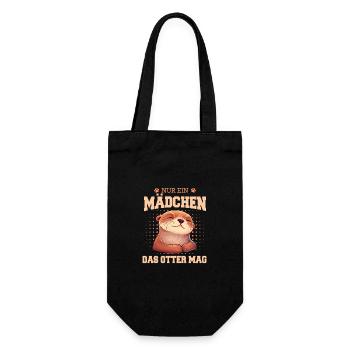 Otter Seeotter - Geschenkbeutel für Flaschen - Schwarz - Vorne