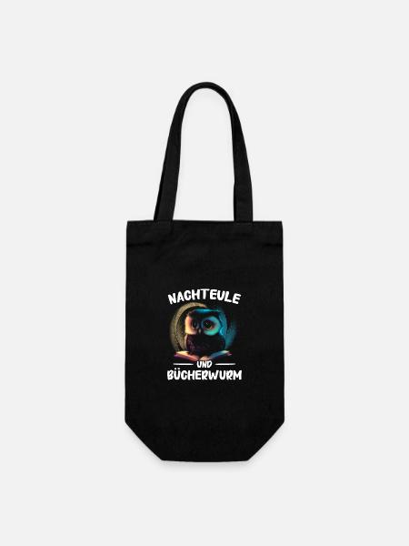 Nachteule Eule Eulen Vogel - Geschenkbeutel für Flaschen - Schwarz