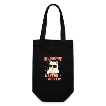 Kaffee Coffee Kaffeetrinker Kaffeeliebhaber - Geschenkbeutel für Flaschen - Schwarz - Vorne