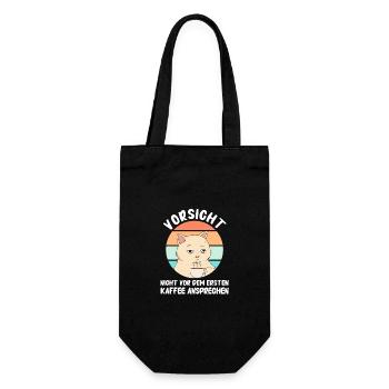 Kaffee Coffee Kaffeetrinker Kaffeeliebhaber - Geschenkbeutel für Flaschen - Schwarz - Vorne