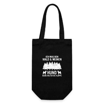 Baum Wald Bäume Natur Lustiger Spruch - Geschenkbeutel für Flaschen - Schwarz - Vorne