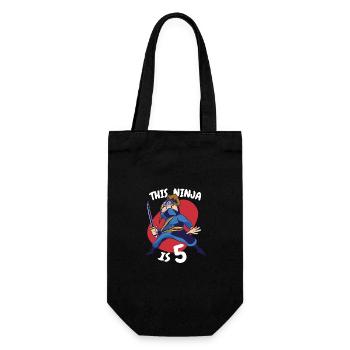 Cadeau 5 ans anniversaire garçon ou fille - Sac à bouteille - noir - Devant