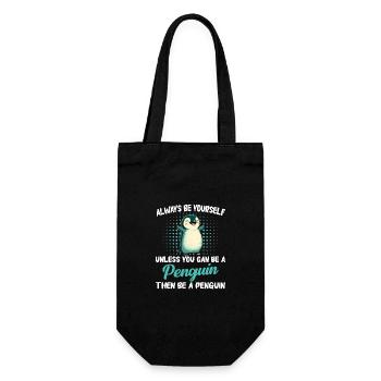Pinguin Pinguine Tier - Geschenkbeutel für Flaschen - Schwarz - Vorne
