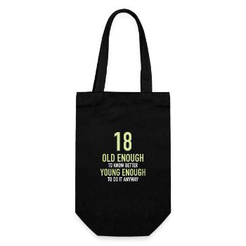 Gift 18 years birthday boy or girl - Gift Bag for Bottles - black - Front