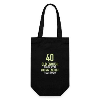 Gift 40 years birthday boy or girl - Gift Bag for Bottles - black - Front