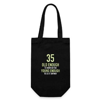 Cadeau 35 ans anniversaire garçon ou fille - Sac à bouteille - noir - Devant