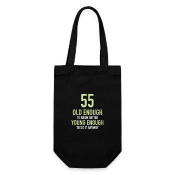 Cadeau 55 ans Anniversaire Enfant - Sac à bouteille - noir - Devant