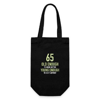 Cadeau 65 ans anniversaire garçon ou fille - Sac à bouteille - noir - Devant
