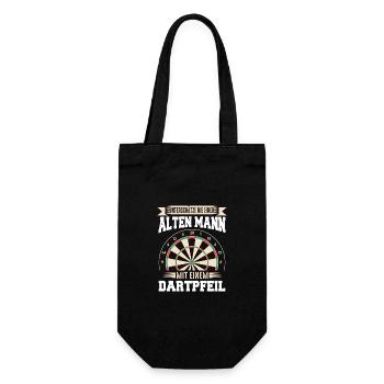 Dart Darts Dartspieler Dartsport - Geschenkbeutel für Flaschen - Schwarz - Vorne