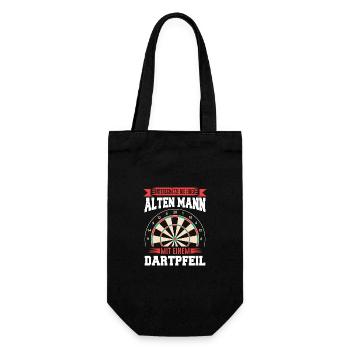 Dart Darts Dartspieler Dartsport - Geschenkbeutel für Flaschen - Schwarz - Vorne
