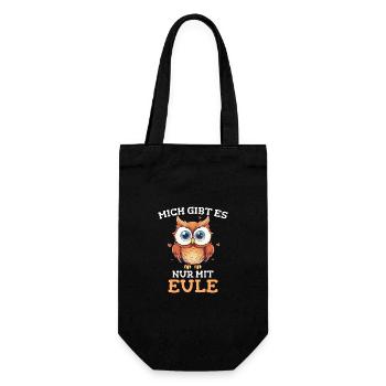 Nachteule Eule Eulen Vogel - Geschenkbeutel für Flaschen - Schwarz - Vorne