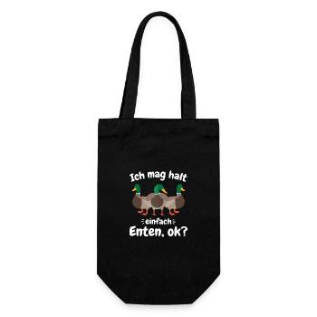 Stockente Entenvögel Ente Dunkelente Vogel - Geschenkbeutel für Flaschen - Schwarz - Vorne