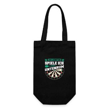 Dart Darts Dartspieler Dartsport - Geschenkbeutel für Flaschen - Schwarz - Vorne