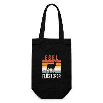 Esel Eselchen Maultier Muli - Geschenkbeutel für Flaschen - Schwarz - Vorne