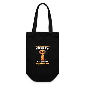 Erdmännchen Scharrtier Tier - Geschenkbeutel für Flaschen - Schwarz - Vorne