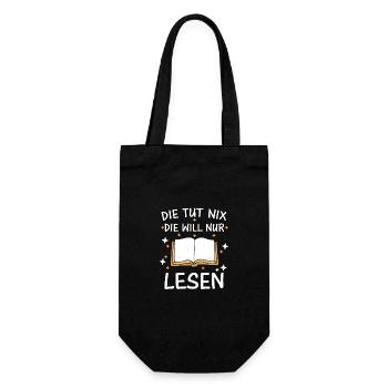 Buch Lesen Bücher Buch Nerd Bücherwurm - Geschenkbeutel für Flaschen - Schwarz - Vorne
