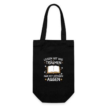 Buch Lesen Bücher Buch Nerd Bücherwurm - Geschenkbeutel für Flaschen - Schwarz - Vorne
