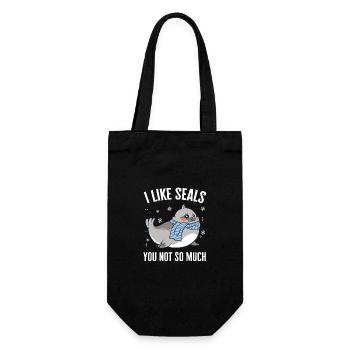 Seal, Seal, Animal, Sea Lion - Gift Bag for Bottles - black - Front