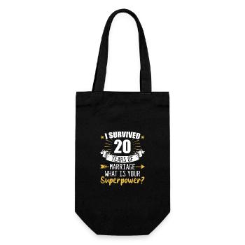20. Hochzeitstag Ehemann Ehefrau Hochzeit - Geschenkbeutel für Flaschen - Schwarz - Vorne