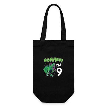 Gift 9 Years Birthday Boy - Gift Bag for Bottles - black - Front