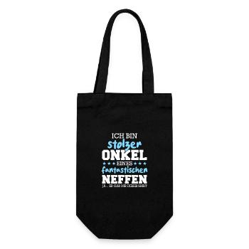 Onkel Patenonkel Familie Großonkel - Geschenkbeutel für Flaschen - Schwarz - Vorne